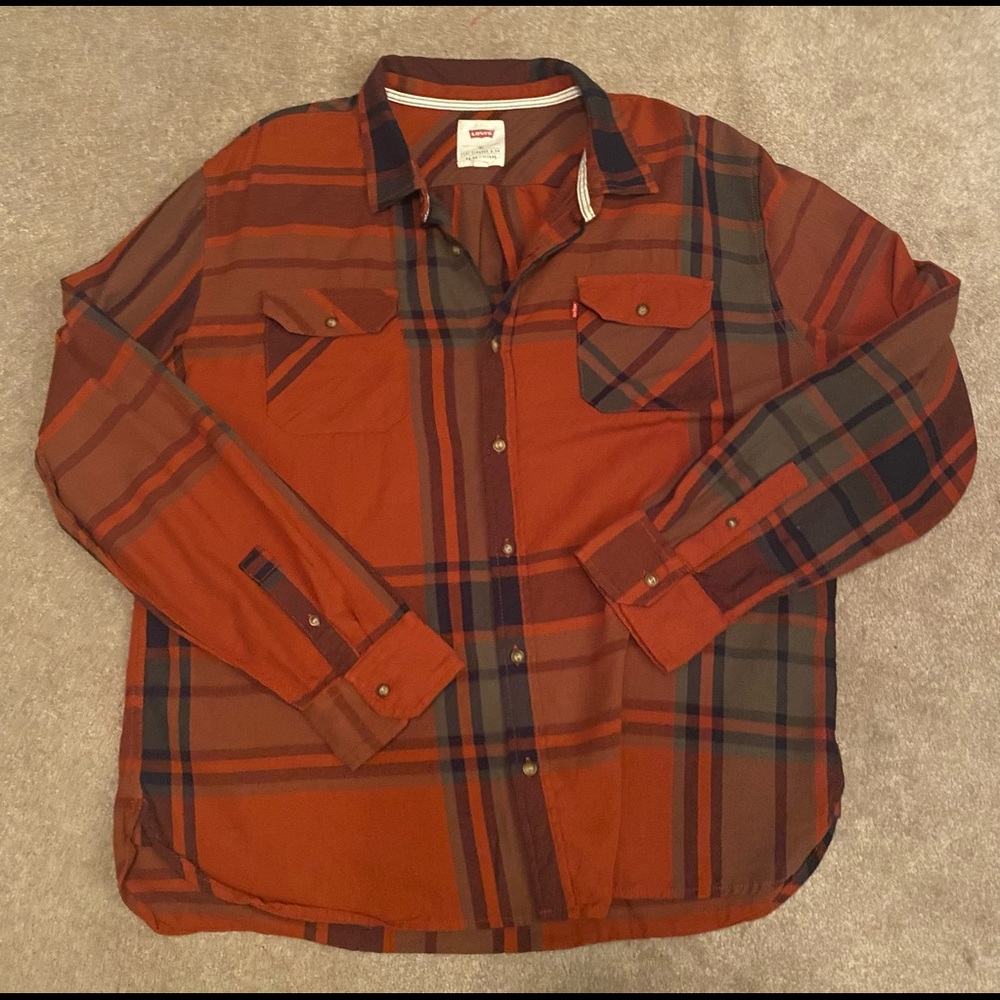 Levi’s Mens Long Sleeve Plaid Button Down Shirt